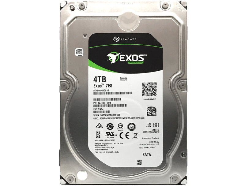 Seagate EXOS ST4000NM0035 4TB 7200RPM 128MB Cache 512n SATA 6.0Gb/s 3.5" Internal Enterprise Hard Drive (Renewed) - 5 Year Warranty