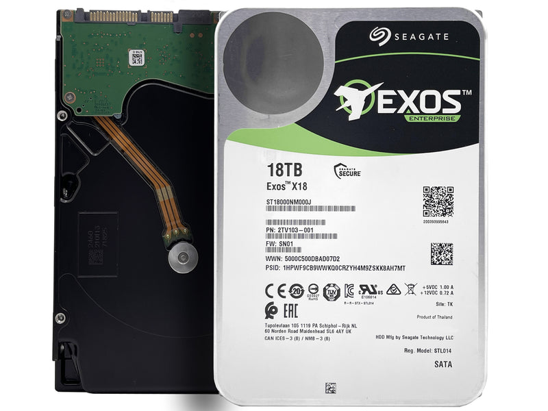 Seagate Exos X18 ST18000NM000J 18TB 7200RPM SATA 6Gb/s 256MB Cache CMR 512e / 4Kn3.5-Inch Enterprise Hard Drive - 5 Year Warranty