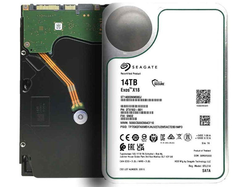 Seagate Exos X14 ST14000NM000J 14TB 7200 RPM SATA 6Gb/s 256MB Cache 3.5-Inch Enterprise Hard Drive - 5 Year Warranty