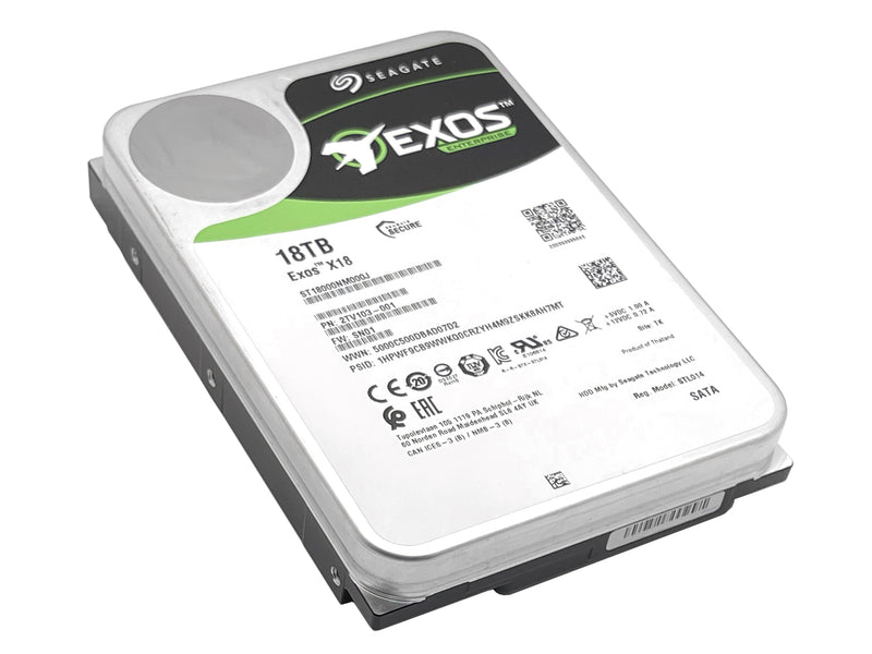 Seagate Exos X18 ST18000NM000J 18TB 7200RPM SATA 6Gb/s 256MB Cache CMR 512e / 4Kn3.5-Inch Enterprise Hard Drive - 5 Year Warranty