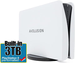 Avolusion PRO-5Y (White) 3TB USB 3.0 External Gaming Hard Drive for PS5 / PS4 Game Console - 2 Year Warranty