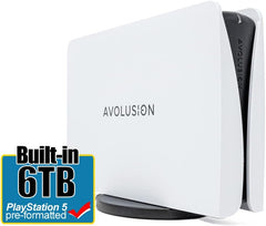 Avolusion PRO-5Y (White) 6TB USB 3.0 External Gaming Hard Drive for PS5 / PS4 Game Console - 2 Year Warranty