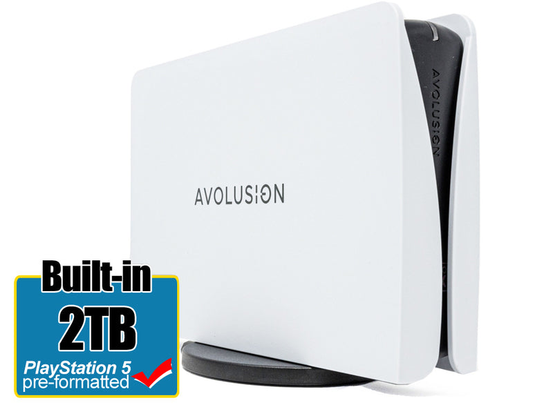 Avolusion PRO-5Y (White) 2TB USB 3.0 External Gaming Hard Drive for PS5 / PS4 Game Console - 2 Year Warranty