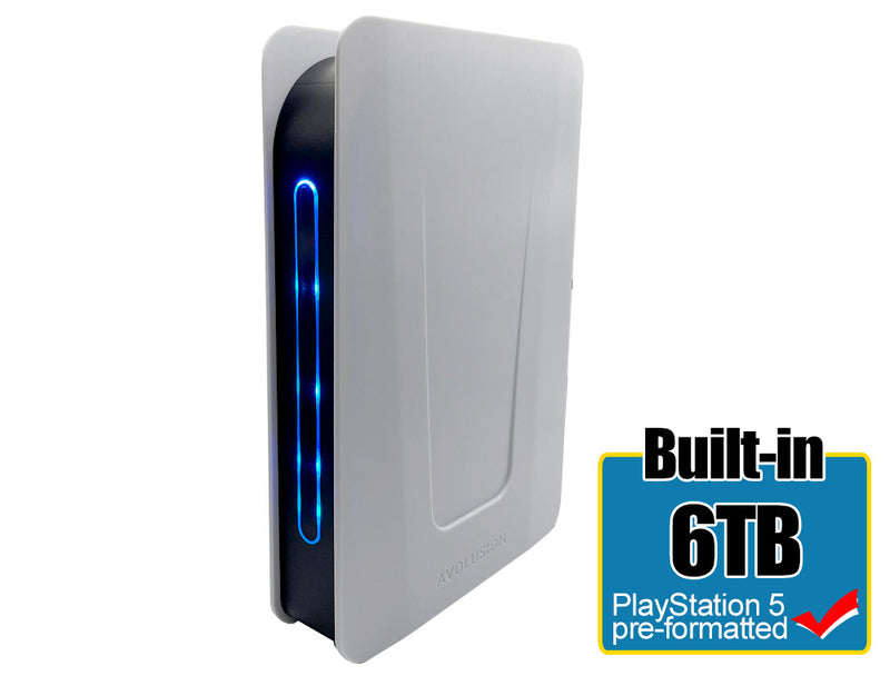 Avolusion PRO-T5 Series 6TB USB 3.0 External Gaming Hard Drive for PS4 / PS5 Game Console (White) - 2 Year Warranty