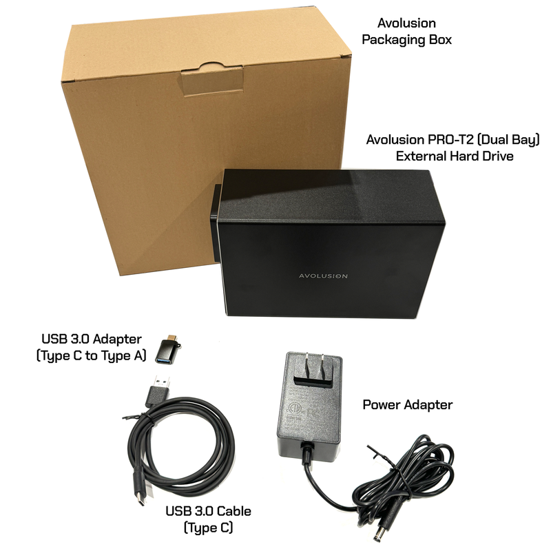 Avolusion PRO-T2 Series Dual Bay JBOD USB 3.0 External Hard Drive - 2 Year Warranty